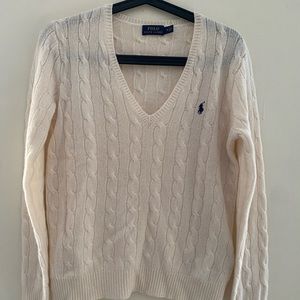 Ralph Lauren, V-neck knit sweater.